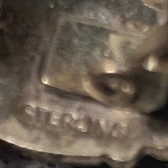 Vintage Navajo sterling silver turquoise clip-on earrings - Picture 3 of 3